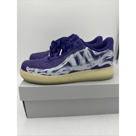 Size 9.5 - Nike Air Force 1 Low Purple Skeleton - Picture 1 of 9